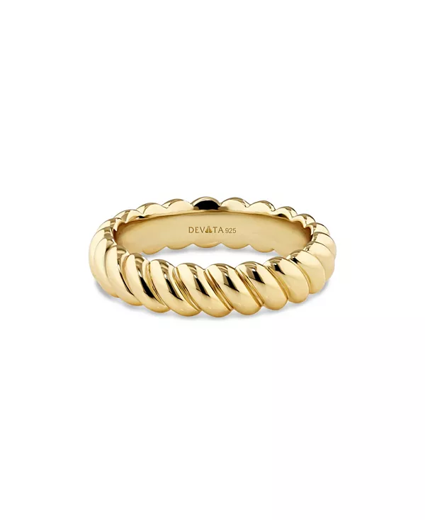 

Кольцо-Веревка из позолоченного серебра 925 пробы, размер Devata, gold