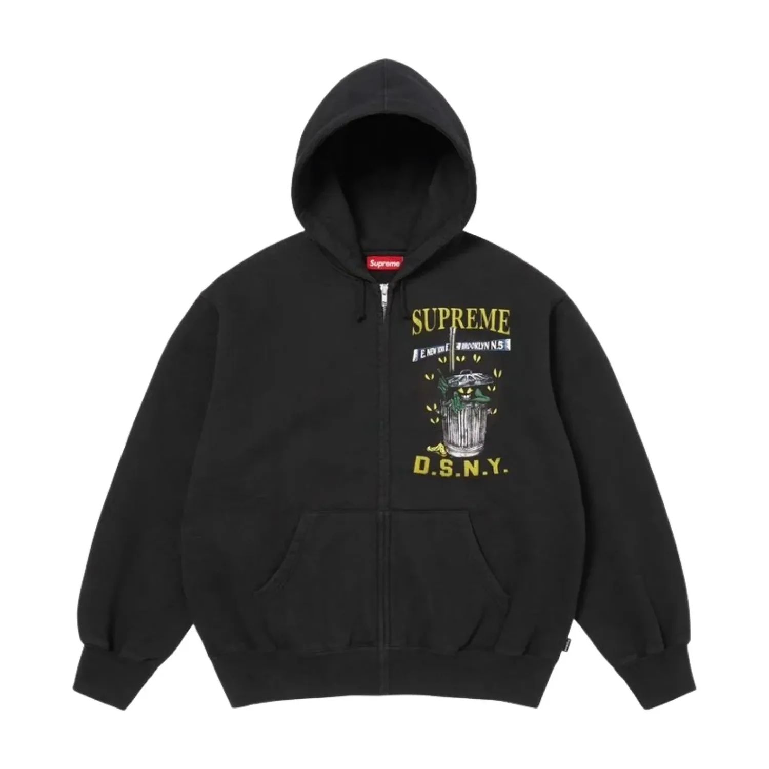 Толстовка Supreme x DSNY SS26 на молнии с капюшоном, цвет «черный» — фото 2