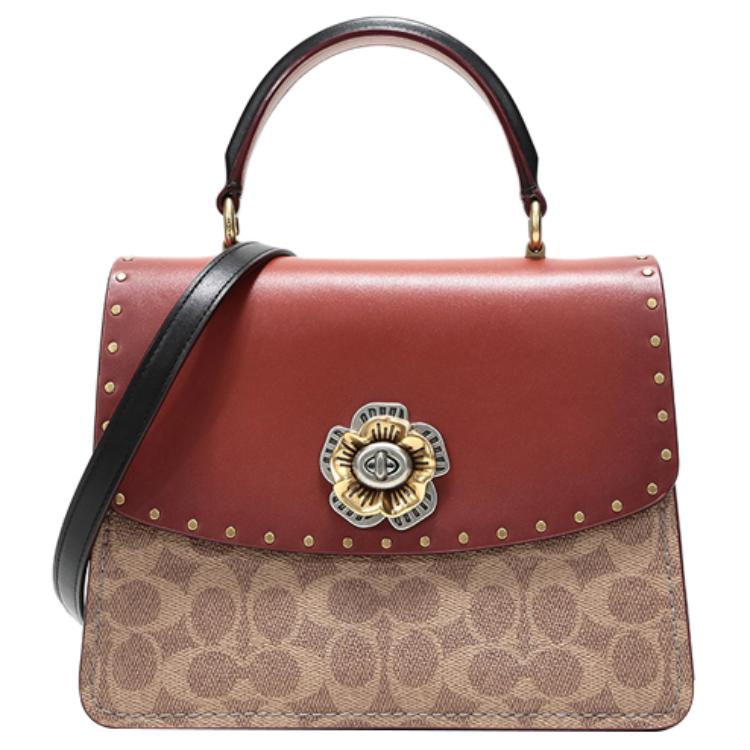 

COACH Кожаная поясная сумка Паркер маленькая женская бежевая