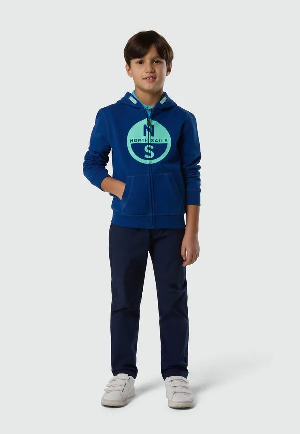 Толстовка на молнии с крупным логотипом. North Sails, Ocean Blue