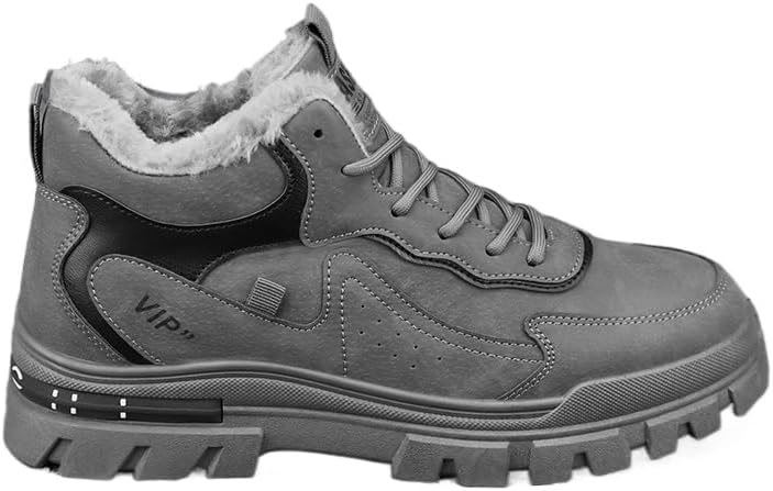 

зимние мужские ботинки с меховой подкладкой Qacksv, серый