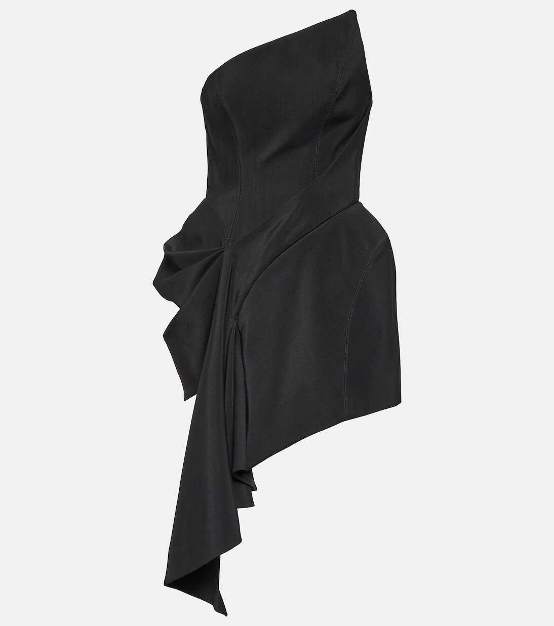 

Асимметричное мини-платье с драпировкой Mugler, черный