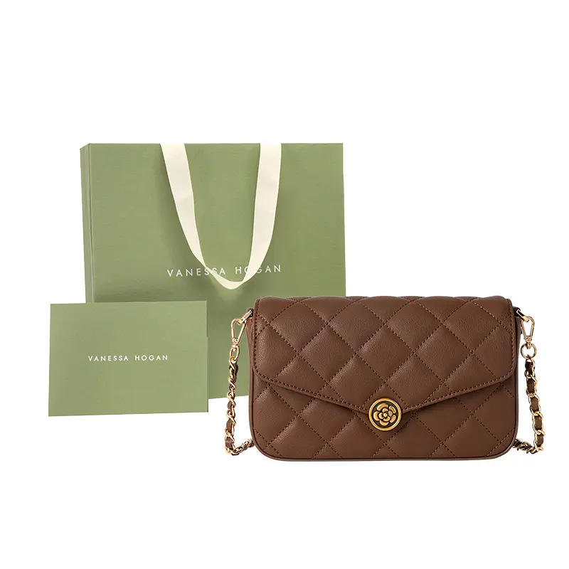 

VANESSA HOGAN Сумка через плечо Lingge Series из натуральной кожи, Brown