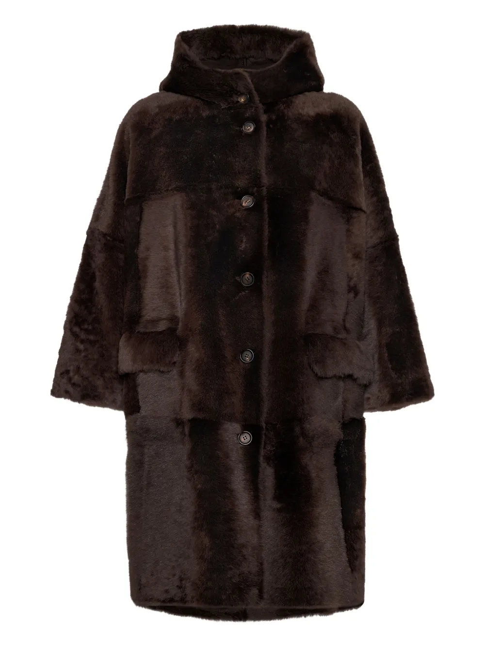 

Пальто с мехом Brunello Cucinelli, коричневый