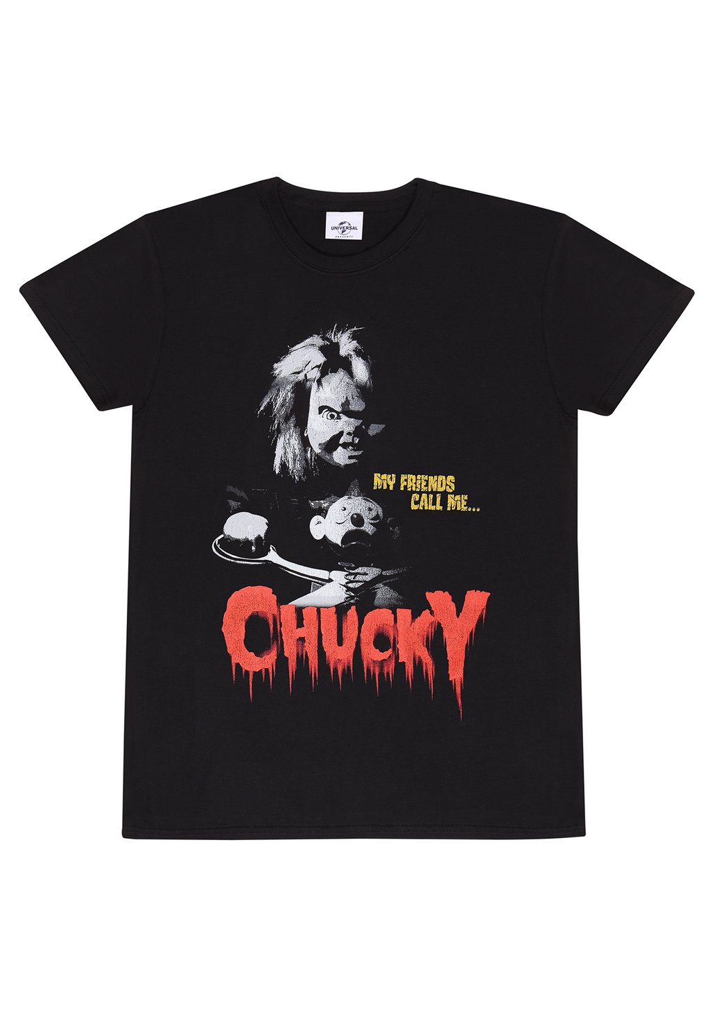 

Футболка с принтом CHILDS PLAY MY FRIENDS CALL ME CHUCKY Henry Tiger, черный