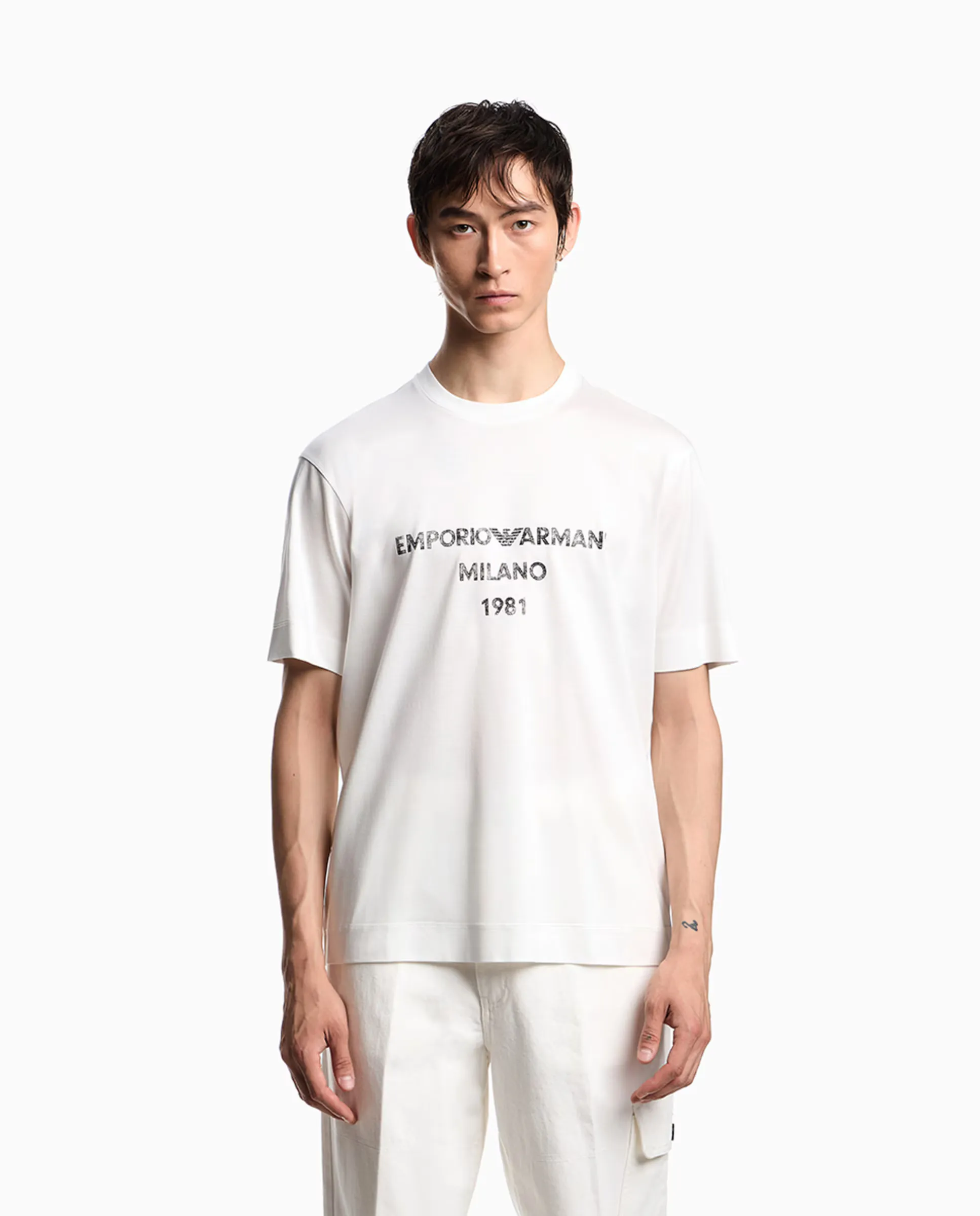 

Мужская футболка с коротким рукавом и логотипом Maxi Emporio Armani, белый