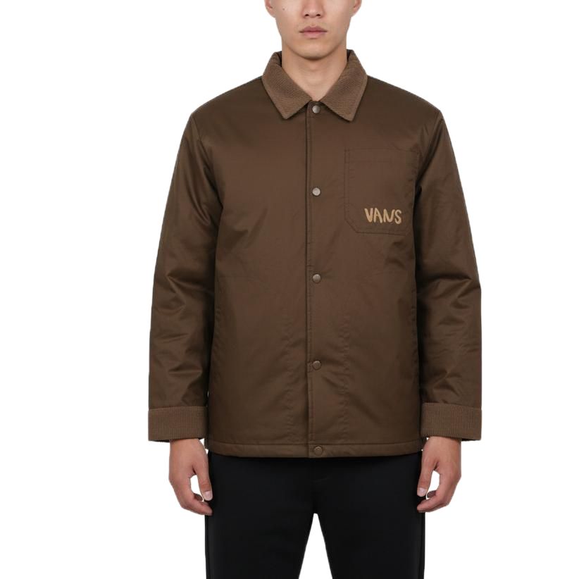 

Vans Куртка-пуховик BOLIN мужская темно-коричневая с лацканами