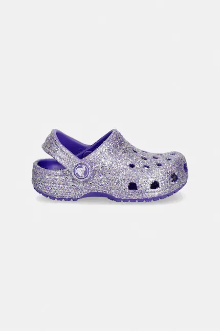Шлепанцы детские с блестками Classic Fantasy Glitter Clog T Crocs, фиолетовый — фото 2