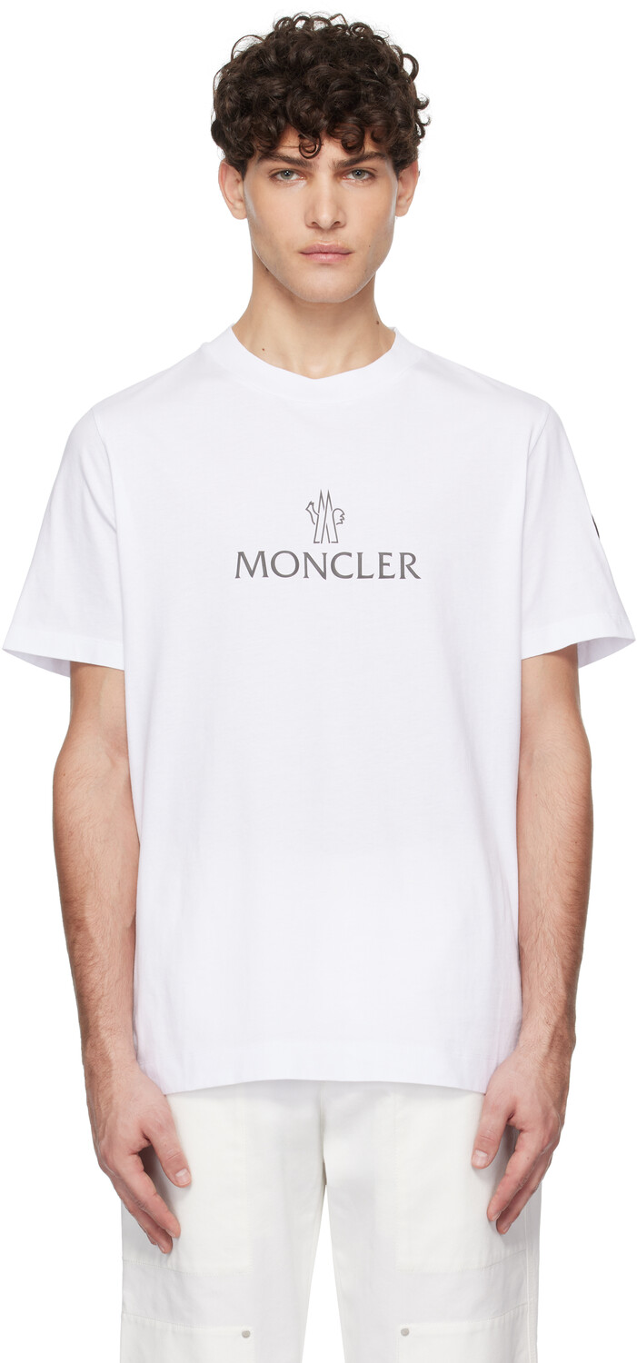 

Футболка из хлопка с логотипом Moncler, белый