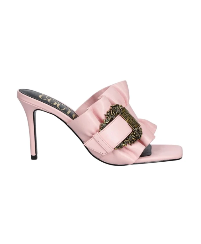 Розовые балетки с оборками Versace, розовый