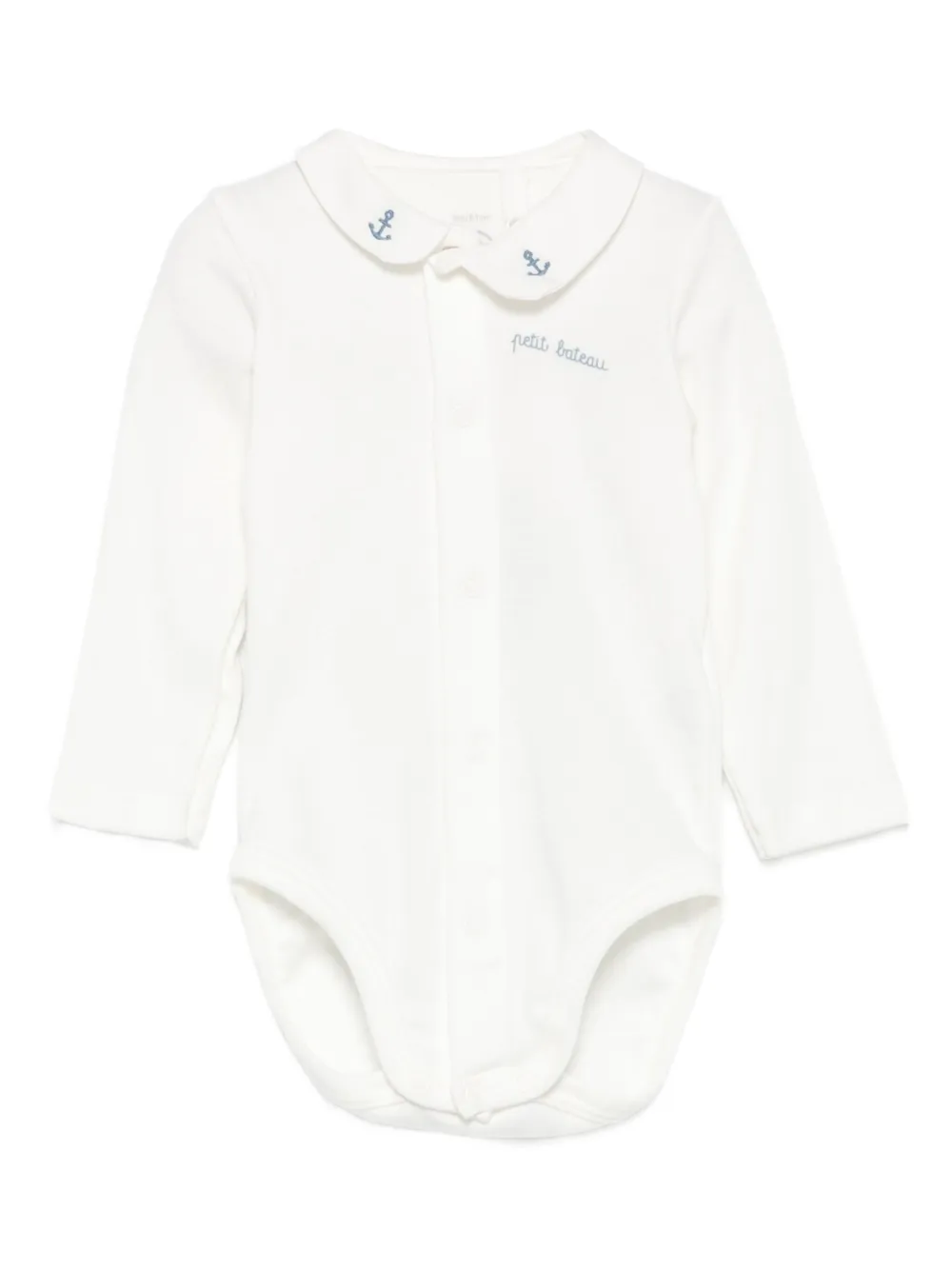 

Боди с вышитым логотипом Petit Bateau, белый