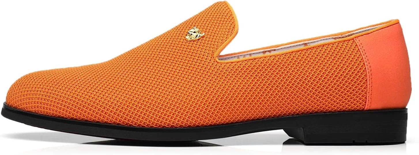 Туфли Herren-Slipper, Slipper, Smoking, Anzugschuhe FOEVTRUE, Orange Evening Red In Zigzag Pattern, Sunset Chevron — фото 2