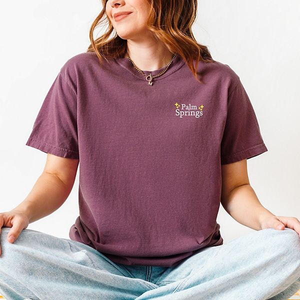 

Футболка Embroidered Palm Springs Stars garment dyed Simply Sage Market, Berry, Зеленый, Футболка Embroidered Palm Springs Stars garment dyed Simply Sage Market, Berry