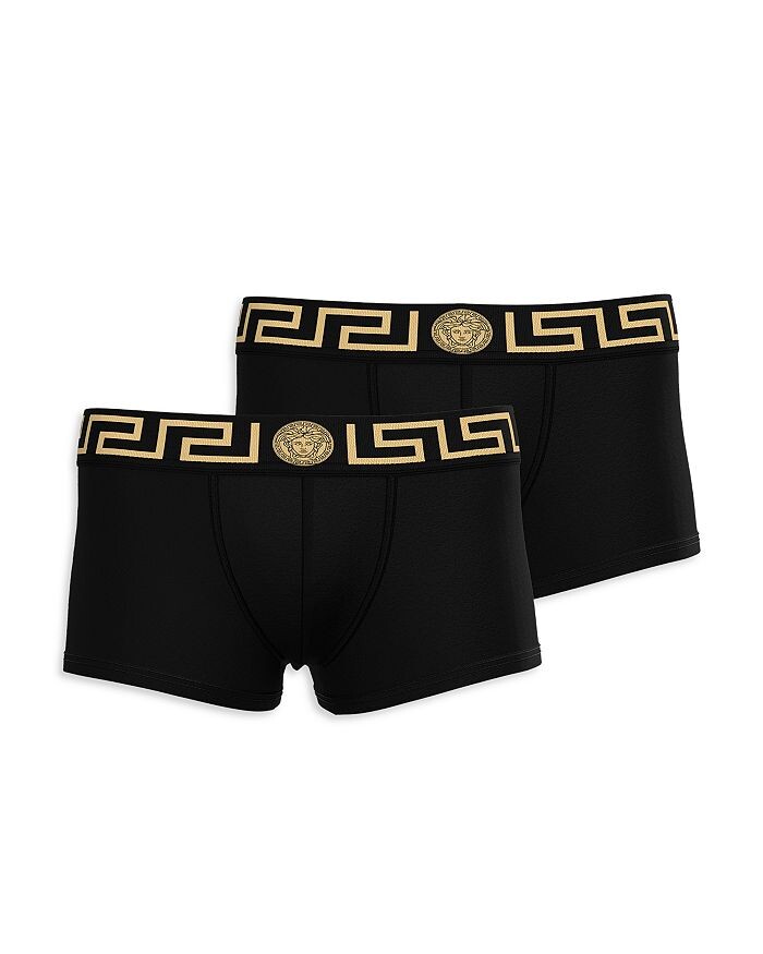

Versace Topeka Хлопковые эластичные плавки с логотипом и низкой посадкой, упаковка из 2 шт, серый