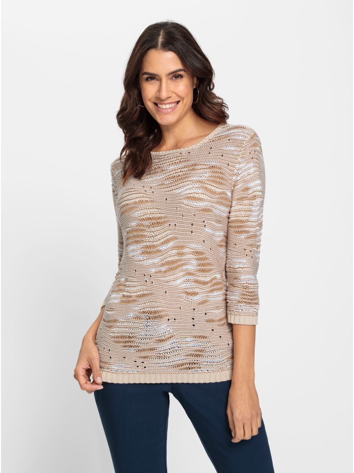 

Свитер с рукавами 3/4 в узоре цвета слоновой кости WITT WEIDEN