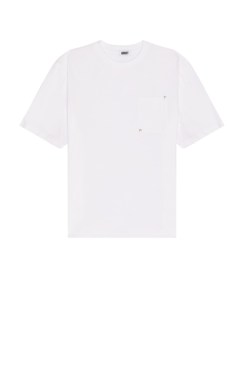 

Футболка с карманом на заклепках oversized Krost, white