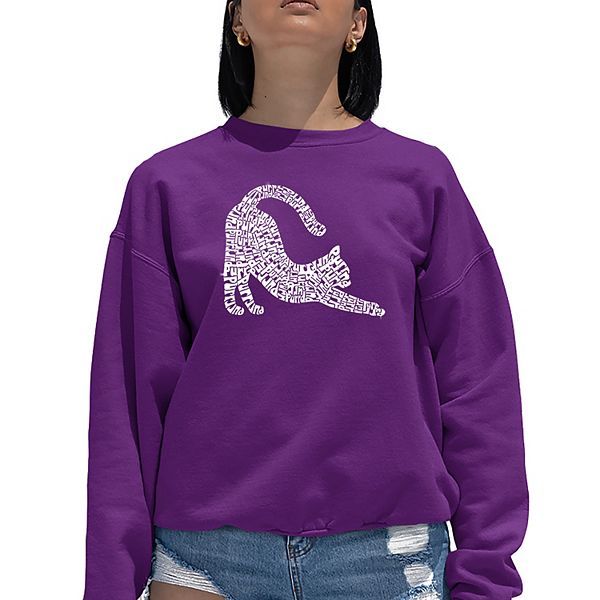 

Свитшот с принтом Stretching cat La Pop Art, Purple