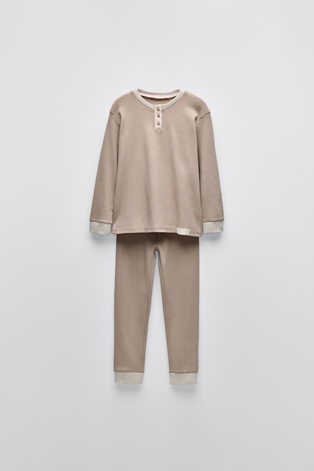 

6-14 лет/однотонная пижама henley ZARA, бежевый