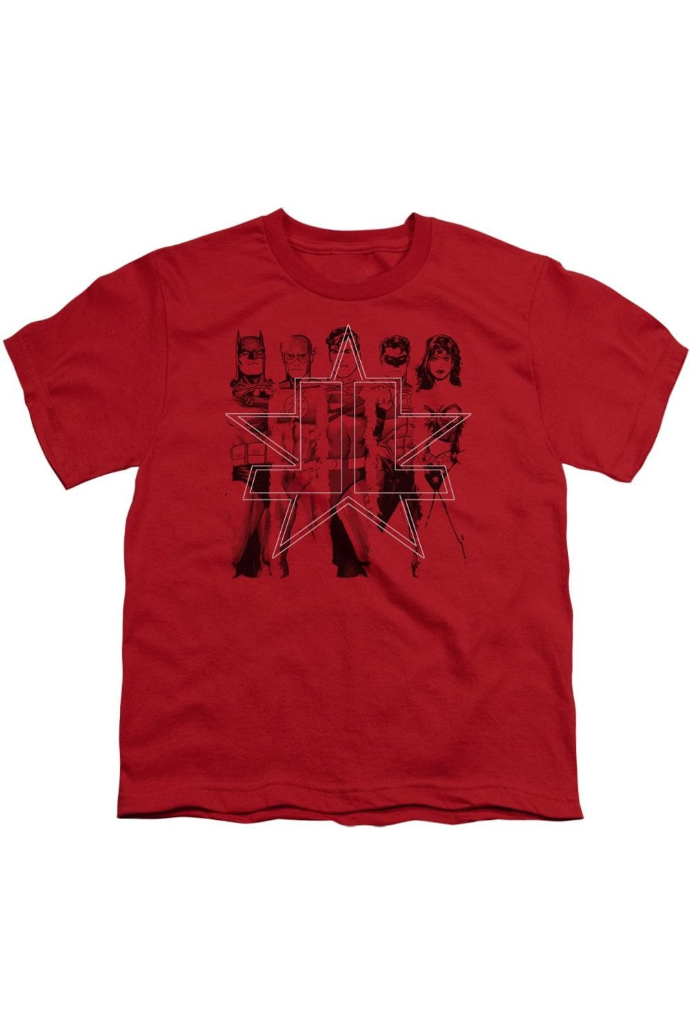 

Футболка с коротким рукавом для детей "Лига справедливости Америки" Five Stars Gildan, красный