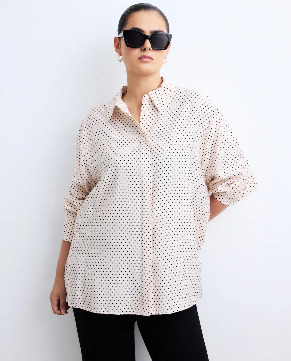 

Женская рубашка с длинным рукавом с принтом Couchel, белый