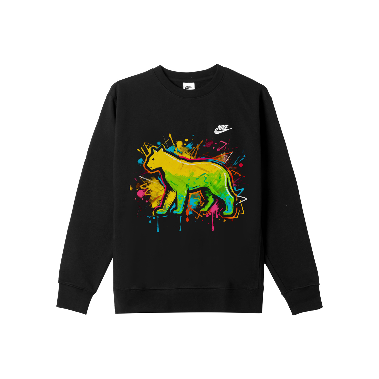 

Nike Свитшот мужской черный с круглым вырезом, умеренно свободный, обычный крой