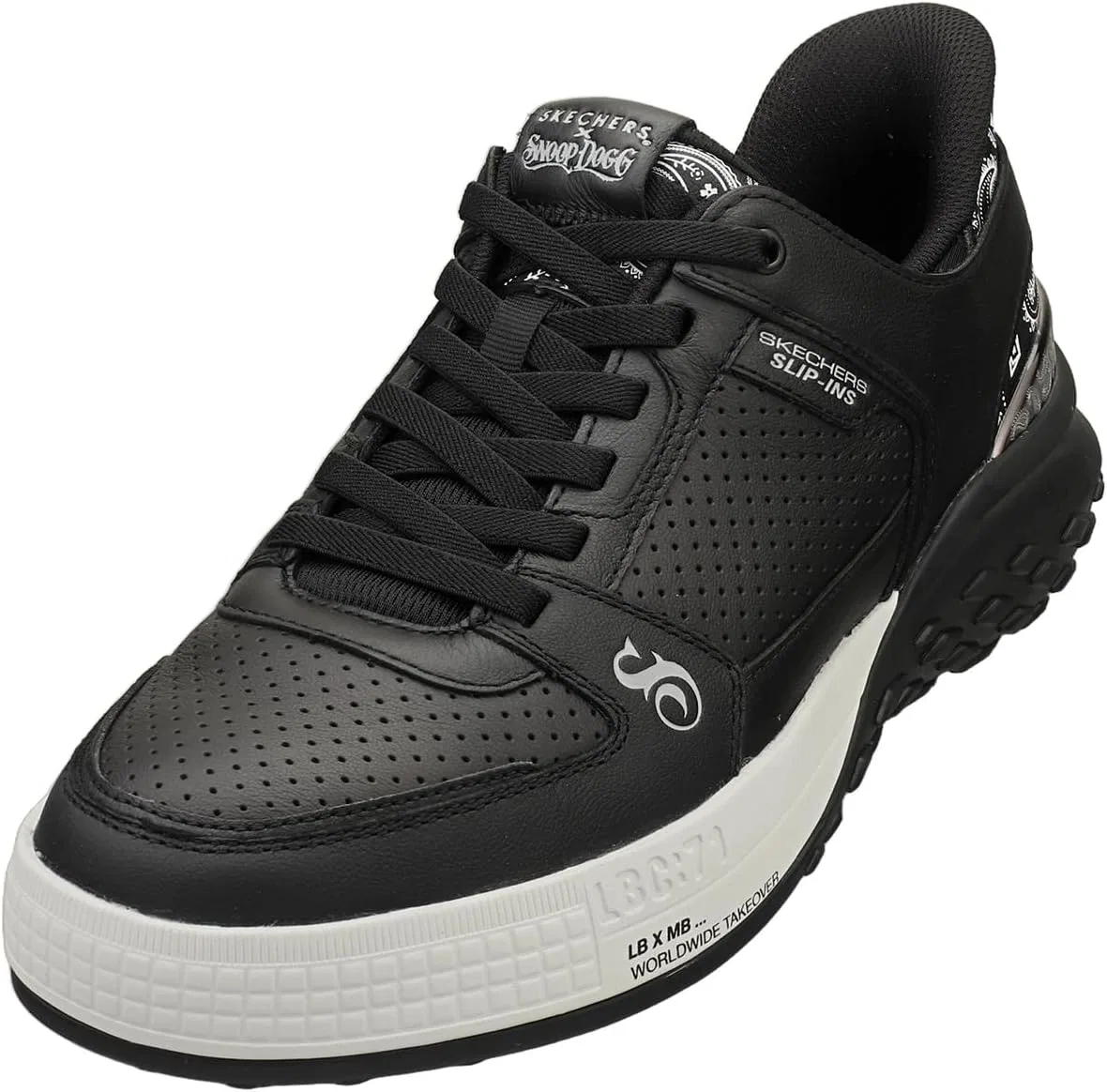 Мужские слипоны Skechers Snoop Sizzle Toke, Black (Black Leather)