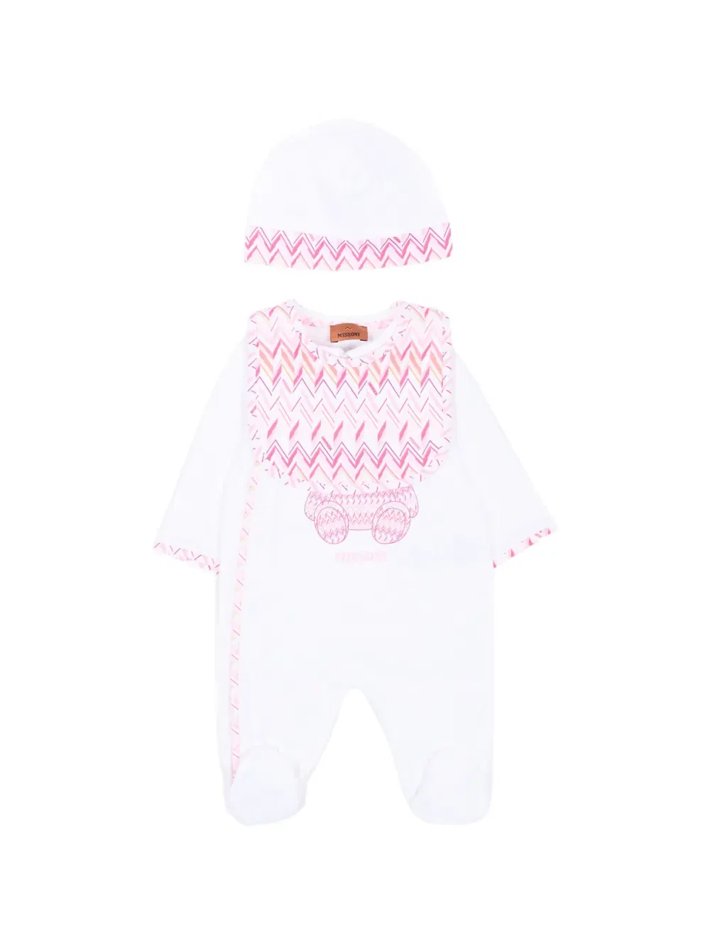 Комплект детского комбинезона с зигзагообразным узором Missoni Kids, белый