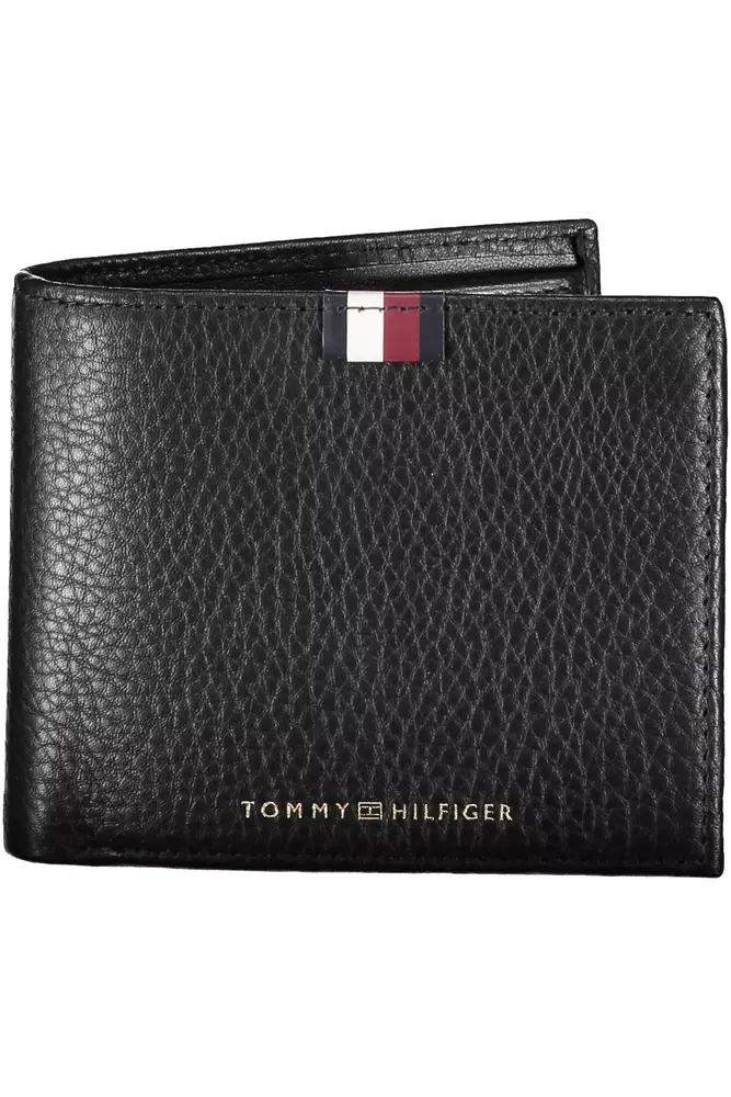 

Черный кожаный мужской кошелек Tommy Hilfiger