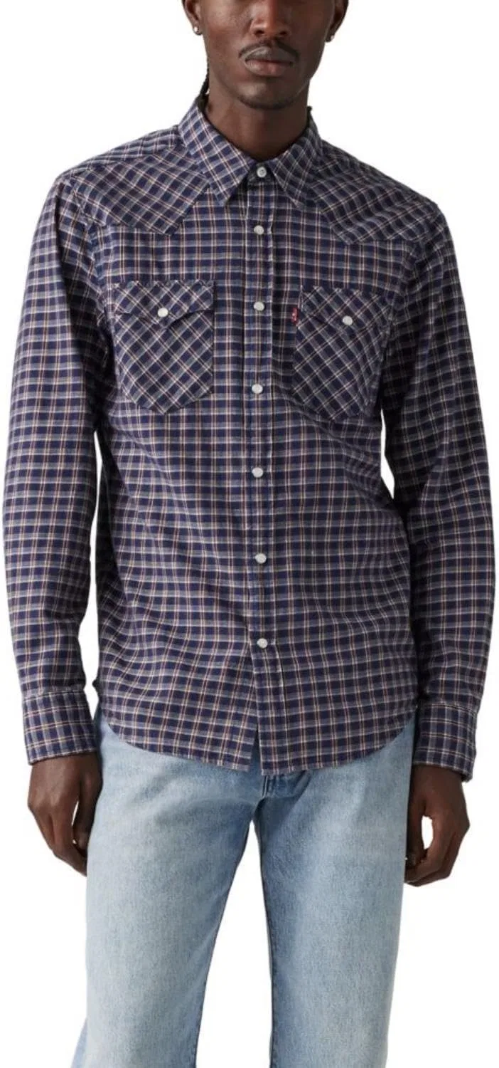Рубашка классическая Levi's Wesley Micro Plaid Dress Blues