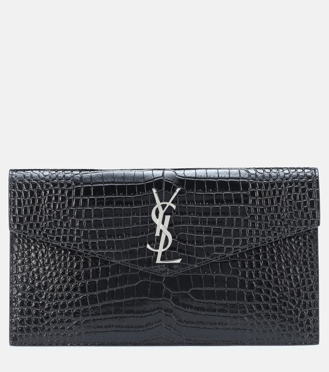 

Клатч Uptown из кожи с тиснением Saint Laurent, черный