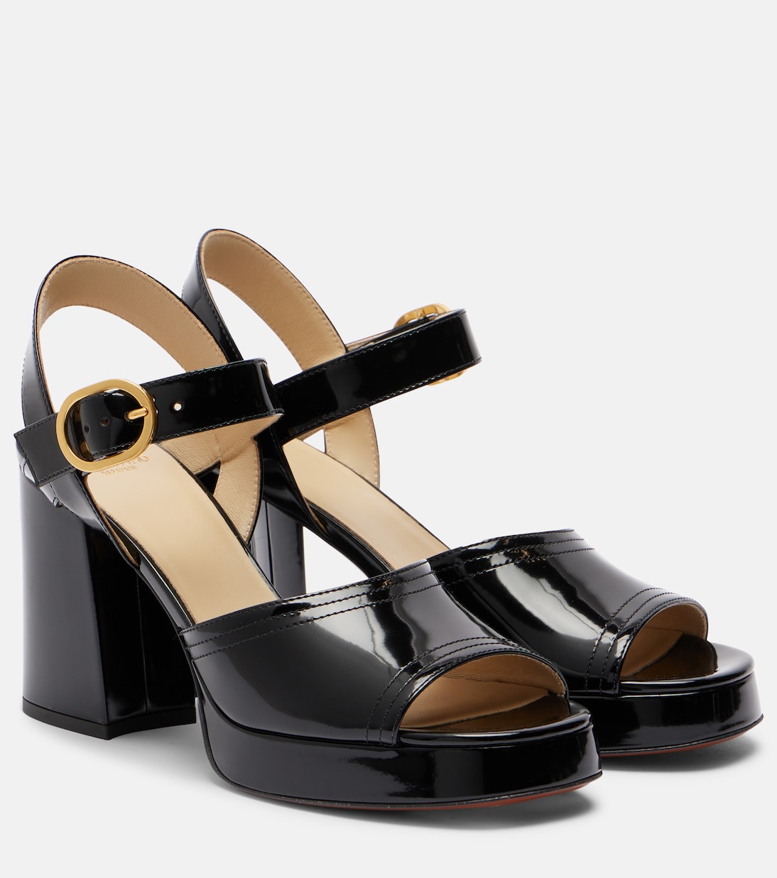 Fawcette VLogo Signature 100 кожаные сандалии на платформе Valentino Garavani, черный