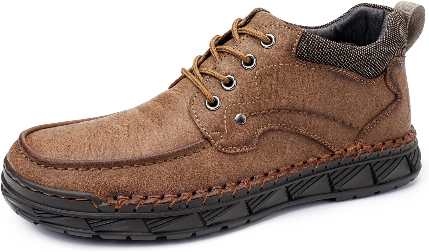 

Мужские повседневные кожаные туфли, удобные ботинки Чукка на щиколотке, лоферы без застежки, мокасины для ходьбы и вождения Tsuukuie, хаки