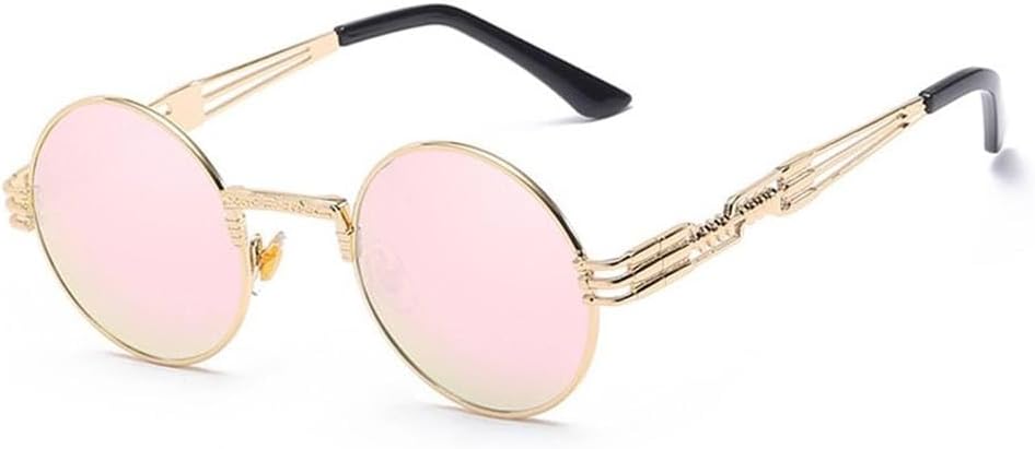 

Модные ретро-солнцезащитные очки в стиле стимпанк с металлическими дужками для мужчин и женщин, разноцветные, с защитой от УФ-излучения UV400 KTUCN, N8 Gold Barbiepink
