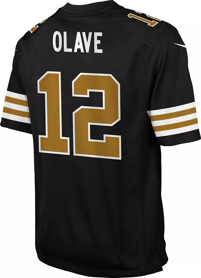Альтернативная черная игровая майка Nike Youth New Orleans Saints Chris Olave # 12 — фото 2