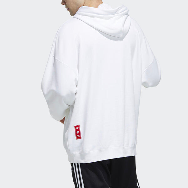 Толстовка adidas originals Cny 2 Logo Drawstring Sports White, белый — фото 4