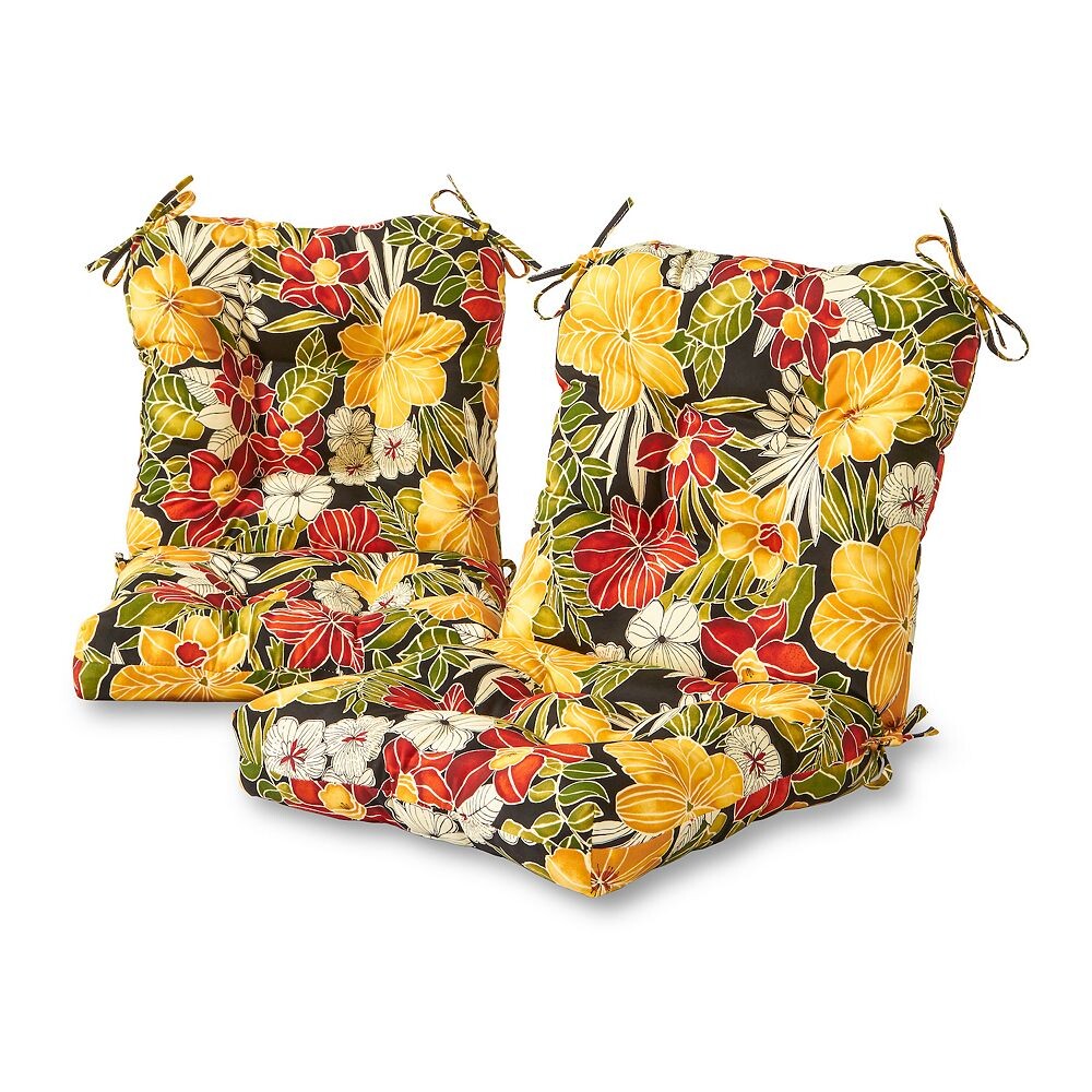 

Greendale Home Fashions 2 шт. Набор подушек для уличного сиденья/спинки стула, цвет Aloha Black