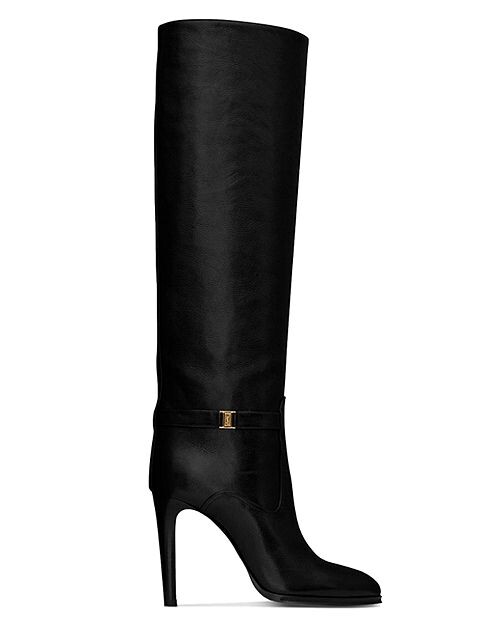 

Сапоги Diane из зерненой кожи Saint Laurent, цвет Black