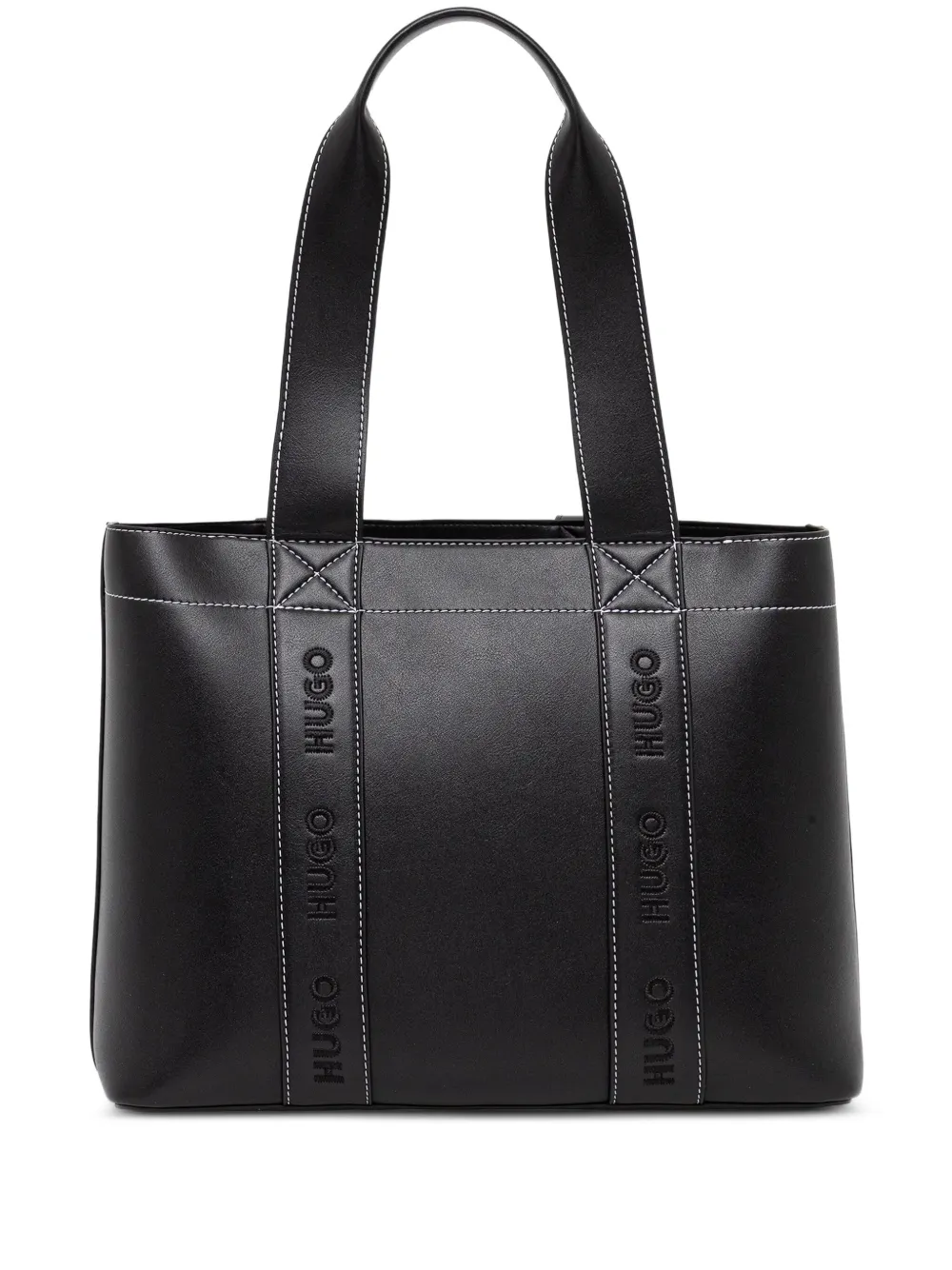 

Сумка-тоут с вышитым логотипом HUGO, черный