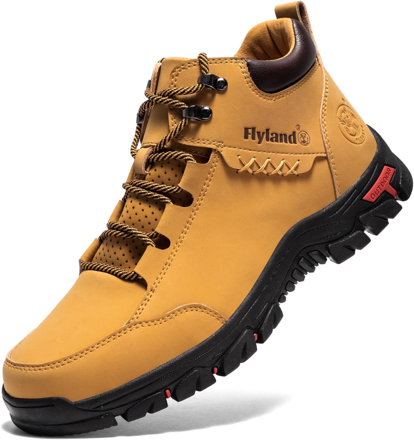 

Мужские повседневные кожаные туфли-чикка FLYLAND, ручной работы, модные ботинки на мягкой подошве, нескользящие, дышащие, удобные, средней высоты, для вождения, прогулок и активного отдыха на улице, золотой