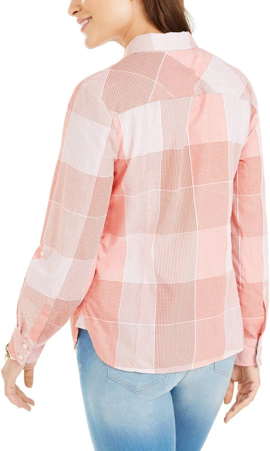 Блуза с длинным рукавом Roll Tab Button Down, Tommy Hilfiger, Flame Multi — фото 3