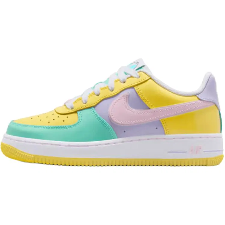 Кроссовки Air Force 1 Low top Kids' Skateboarding Shoes purple yellow unisex Nike, Yellow/Purple/Pink/Green