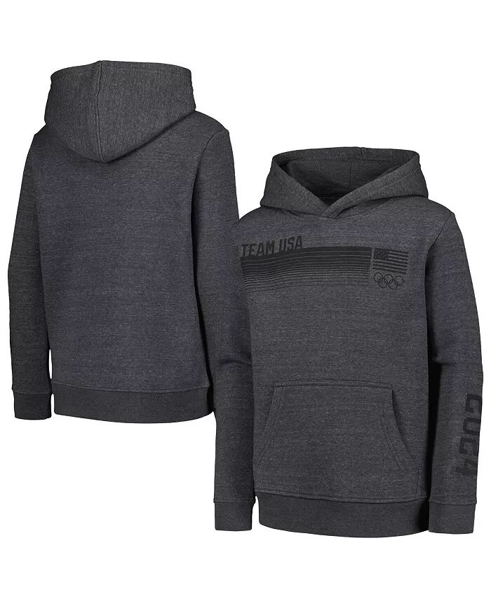 

Толстовка с капюшоном Heather Charcoal Team USA 2024 Circle Badge для больших мальчиков и девочек Outerstuff