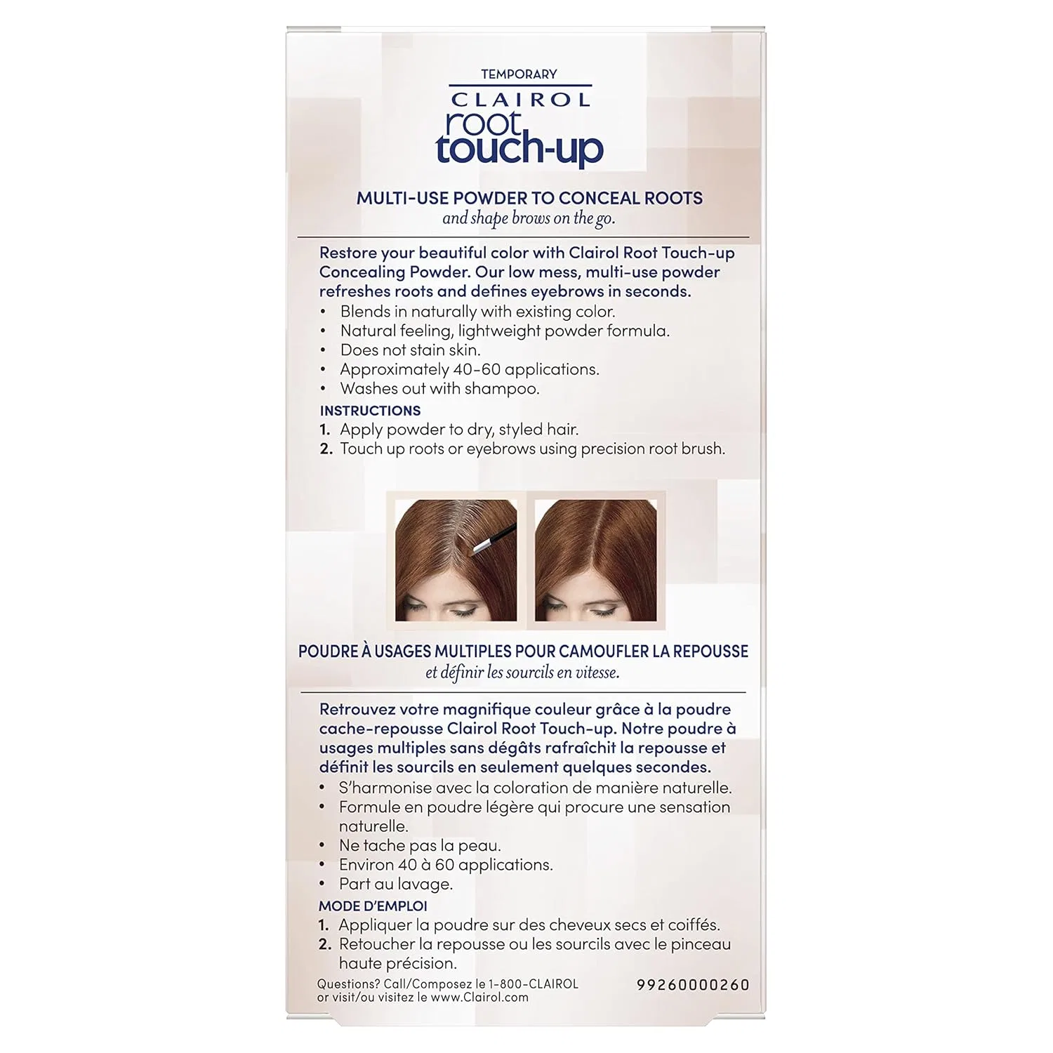 Временное средство для маскировки корней «Root Repair» от Clairol Clairol, Red — фото 2