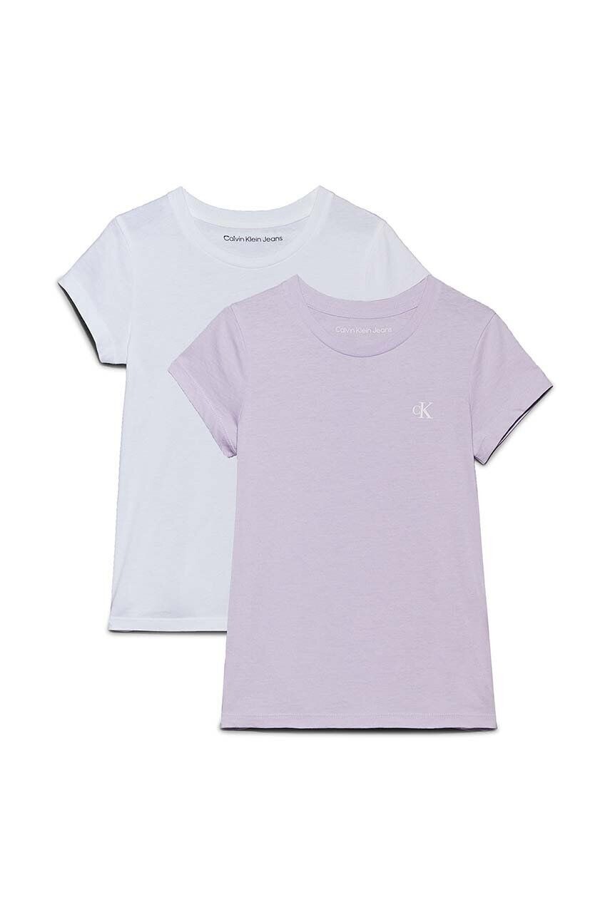 

Детские хлопковые футболки Calvin Klein Jeans, 2 шт, фиолетовый
