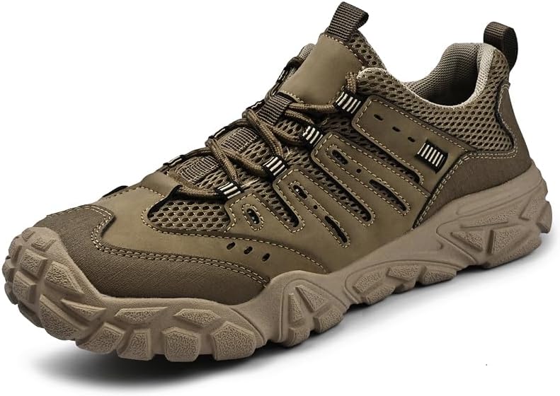 

Мужские кожаные низкие кроссовки для походов, легкие и дышащие, для прогулок на открытом воздухе Mecolop, хаки