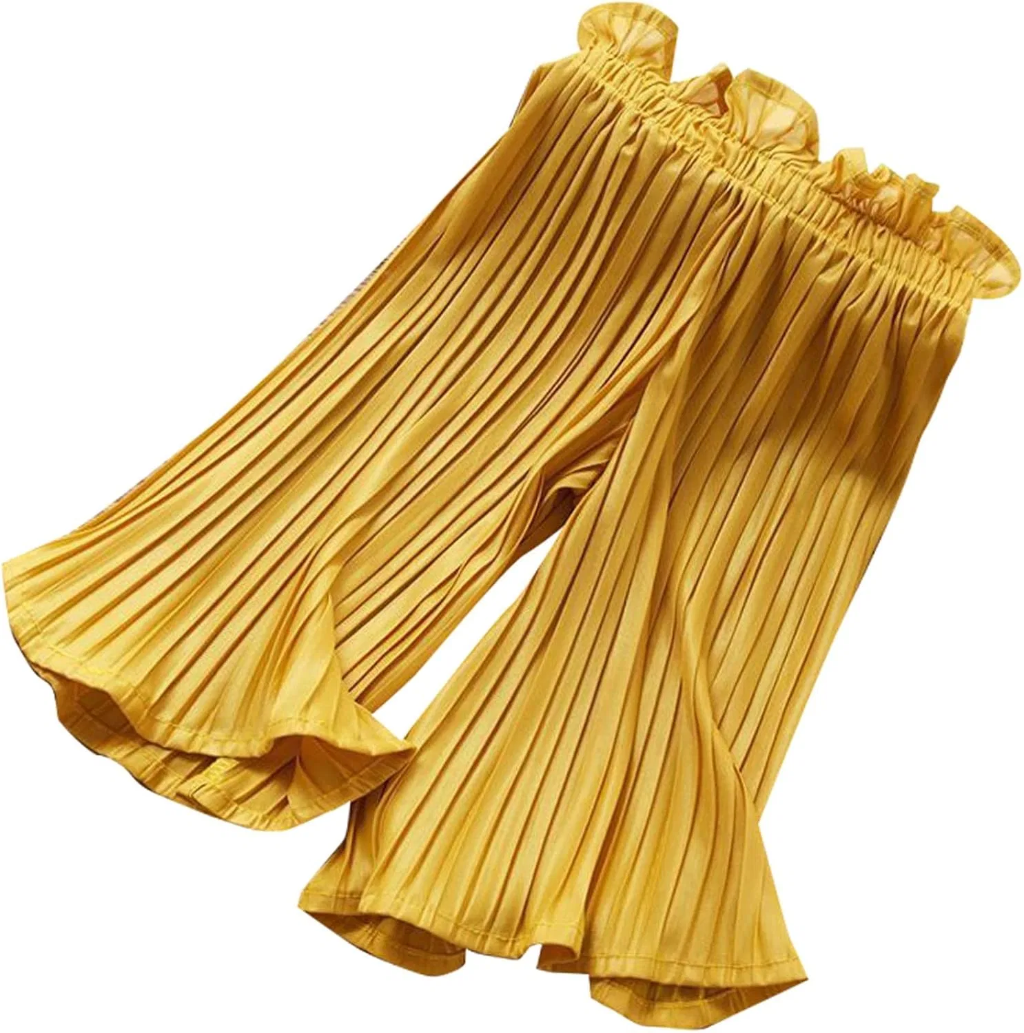 Детские широкие брюки палаццо с рюшами, Generic, желтый