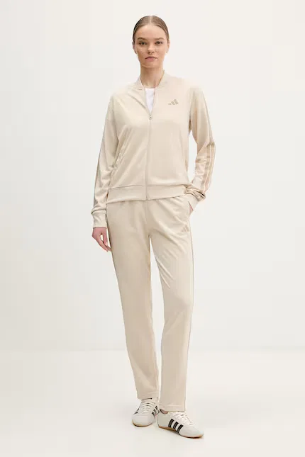 Спортивный костюм из эластичного трикотажа Essentials Adidas, бежевый