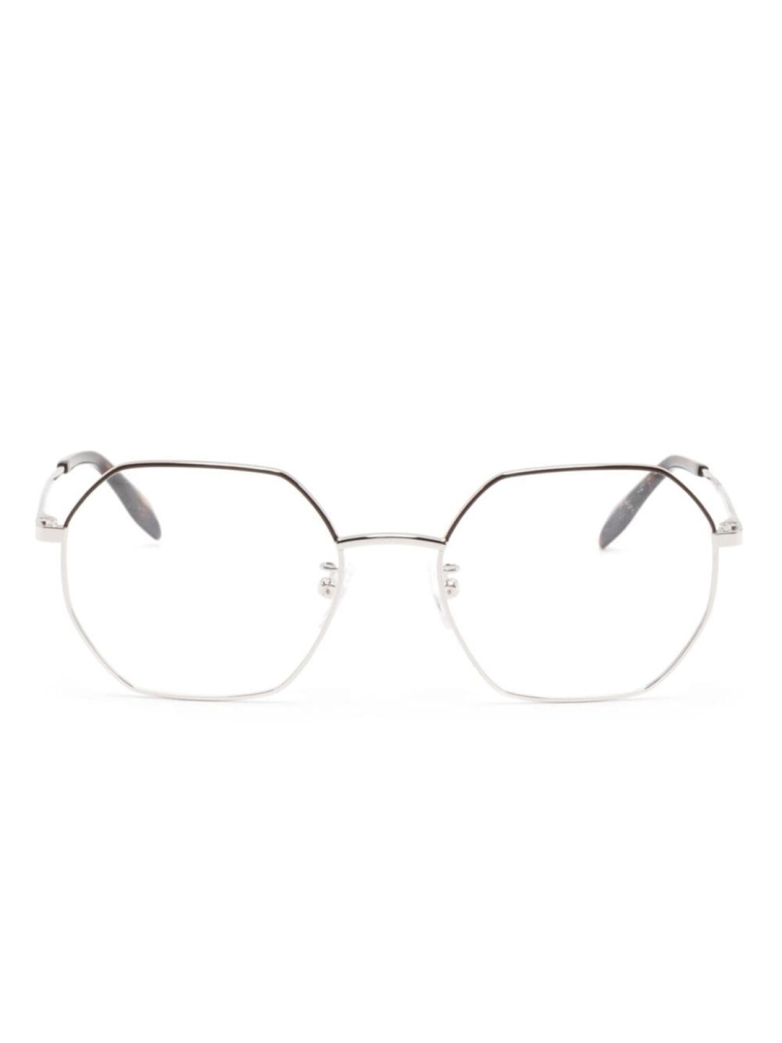 

Alexander McQueen Eyewear очки в круглой оправе с логотипом, серебристый