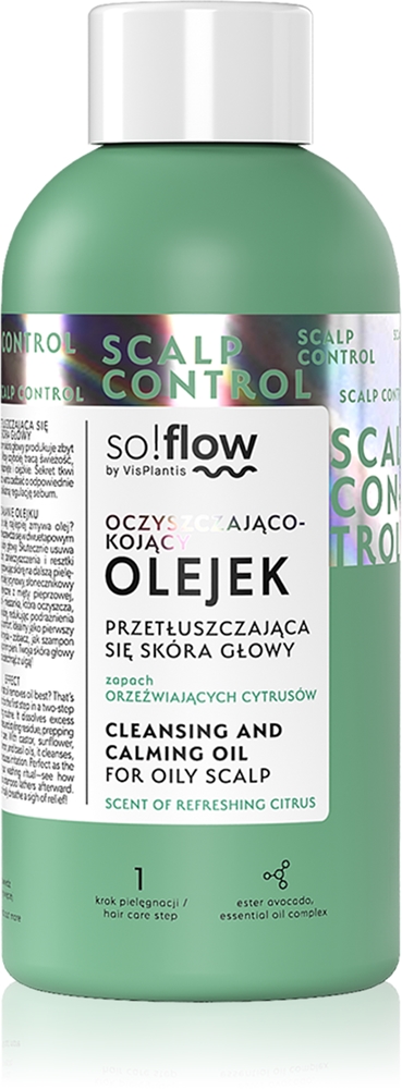 

Очищающее и успокаивающее масло для жирной кожи головы So!Flow, 150 мл