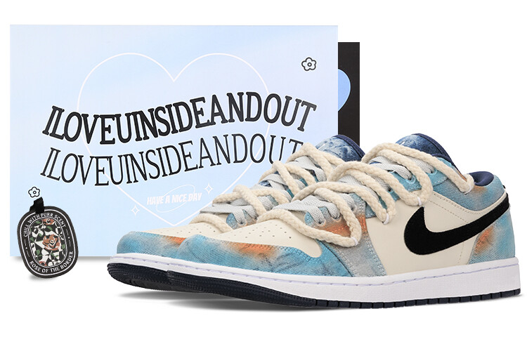 

Кроссовки Air Jordan 1 Vintage Basketball Shoes Men Low-top Blue/white/orange, голубой, Синий, Кроссовки Air Jordan 1 Vintage Basketball Shoes Men Low-top Blue/white/orange, голубой